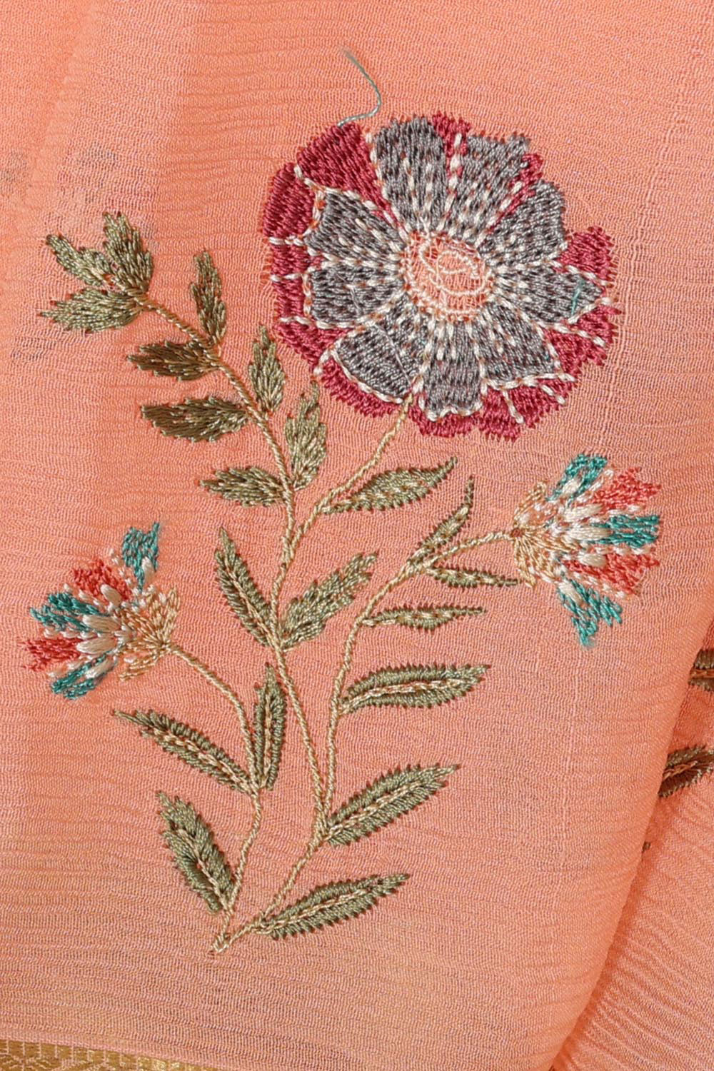 Image of Chiffon Peach Saree